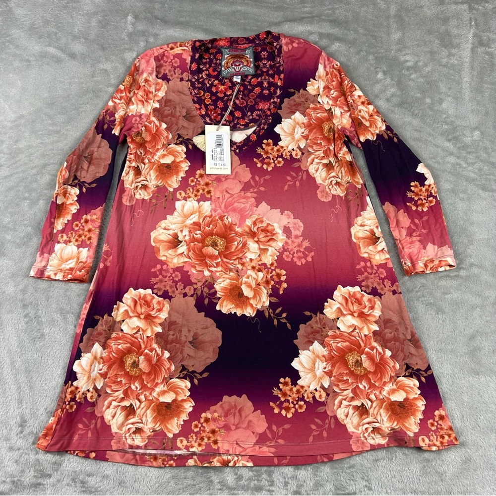 Johnny Was Swing Flora lLoose Fit Knit Multicolor Botanical Top XS NEW